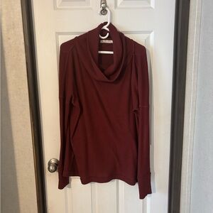 We The Free Maroon Cowl Neck Sweater